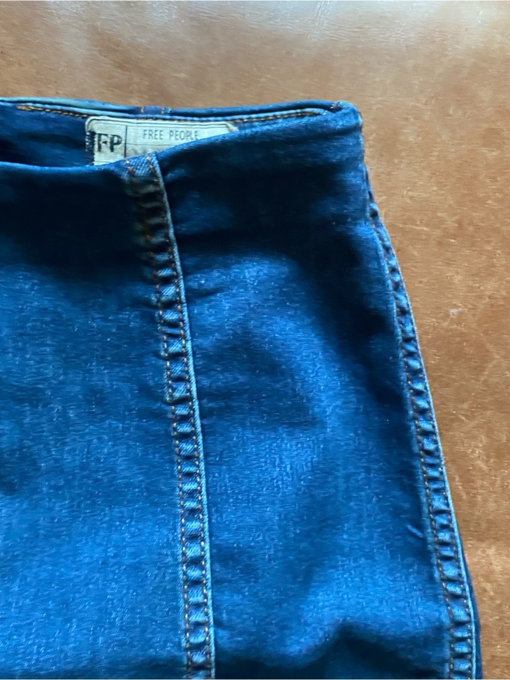 Free People dark wash denim skirt. Size 2 - Picture 3 of 4